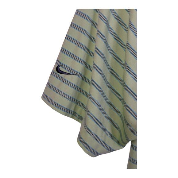 Nike Golf Dri Fit Mens Green Striped Short Sleeve Polo Shirt Size Large - Picture 8 of 14